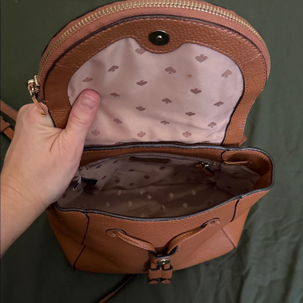 Kate Spade Brown Leather Backpack purse - Picture 4 of 5